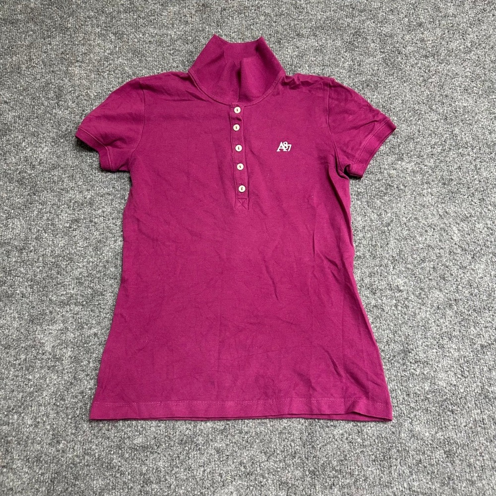 Aeropostale Polo Womens Size S Magenta Purple Slim Fit Short Sleeve A87 Preppy